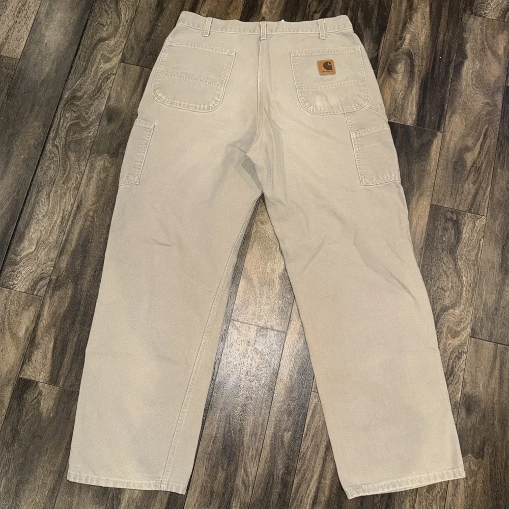 Carhartt Pants Mens 36x32 Gray B11 Original Dungaree Fit Work Carpenter Canvas - Picture 6 of 9